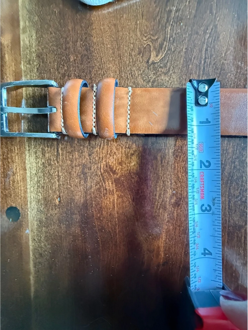 Classic Brown Leather Belt with Silver Buckle